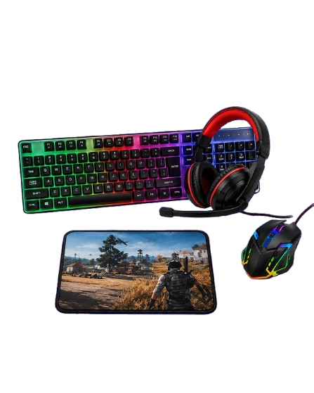 Set Gaming 4n1 – Tastierë, Maus, Dëgjuese dhe Mauspad
